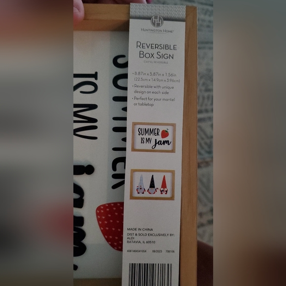 Huntington Home Reversible Sign Gnomes/Summer Is My Jam New - Picture 3 of 4